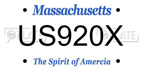 US920X Massachusetts License Plate