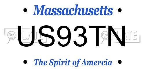 US93TN Massachusetts License Plate