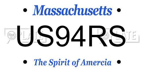 US94RS Massachusetts License Plate