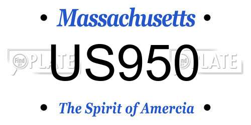 US950 Massachusetts License Plate