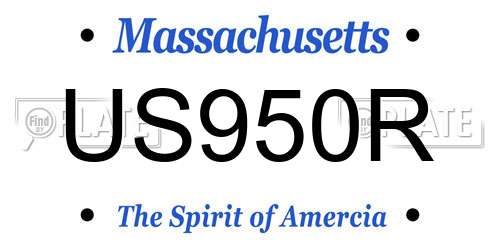 US950R Massachusetts License Plate