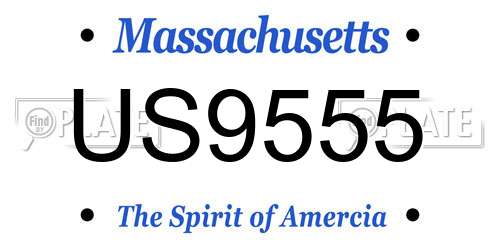 US9555 Massachusetts License Plate