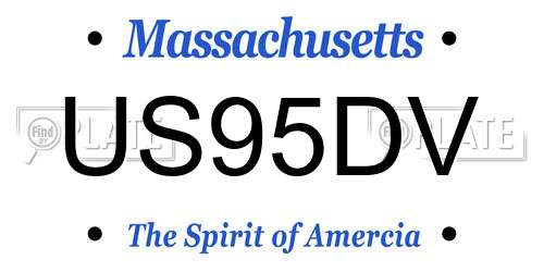 US95DV Massachusetts License Plate