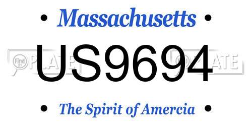 US9694 Massachusetts License Plate