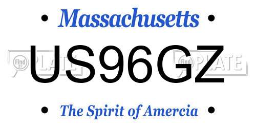 US96GZ Massachusetts License Plate