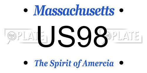US98 Massachusetts License Plate