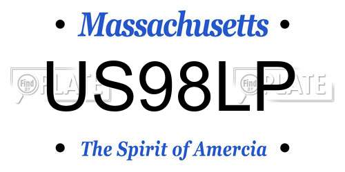 US98LP Massachusetts License Plate