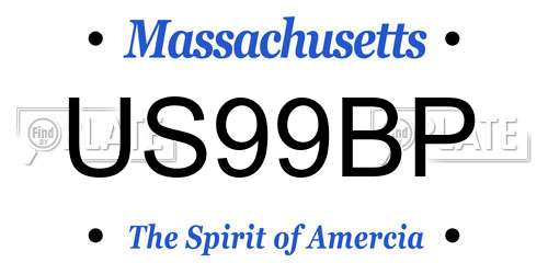 US99BP Massachusetts License Plate