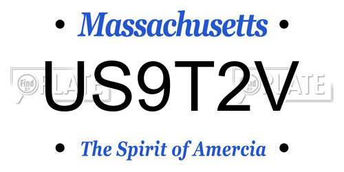 US9T2V Massachusetts License Plate