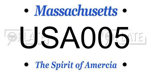 USA005 Massachusetts License Plate