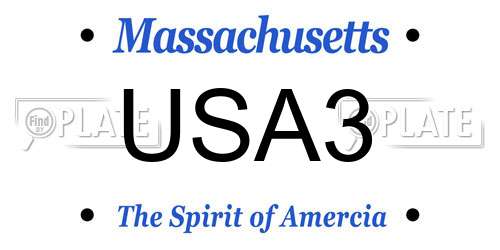 USA3 Massachusetts License Plate