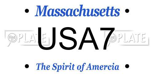 USA7 Massachusetts License Plate
