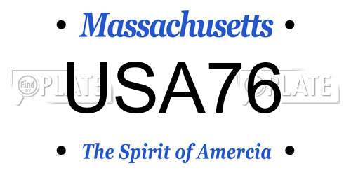USA76 Massachusetts License Plate