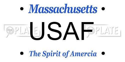 USAF Massachusetts License Plate