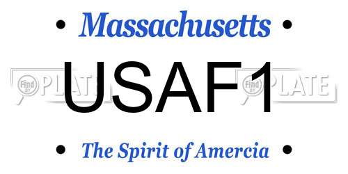 USAF1 Massachusetts License Plate