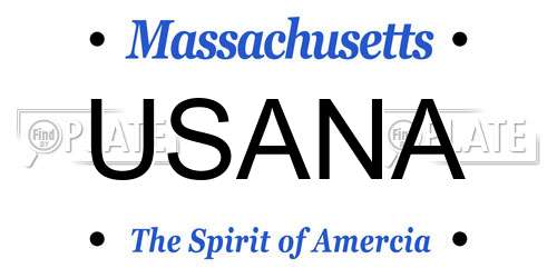 USANA Massachusetts License Plate
