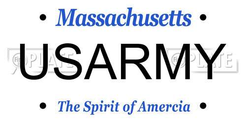 USARMY Massachusetts License Plate