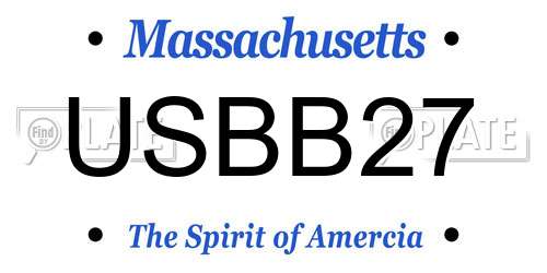 USBB27 Massachusetts License Plate