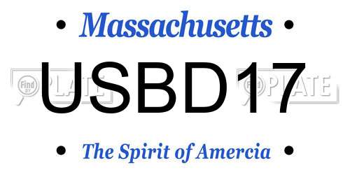 USBD17 Massachusetts License Plate