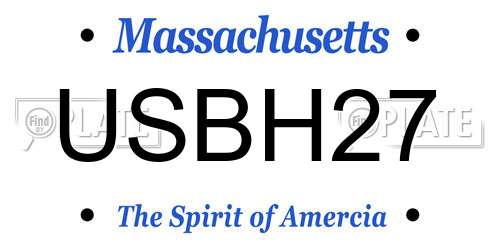 USBH27 Massachusetts License Plate