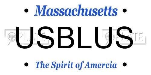 USBLUS Massachusetts License Plate