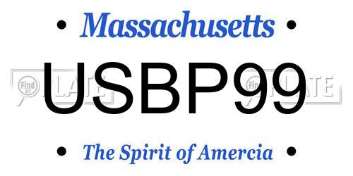 USBP99 Massachusetts License Plate