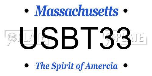 USBT33 Massachusetts License Plate