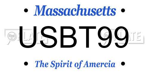 USBT99 Massachusetts License Plate