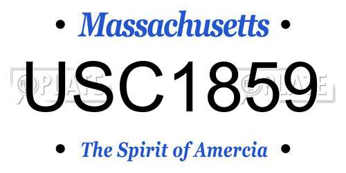 USC1859 Massachusetts License Plate