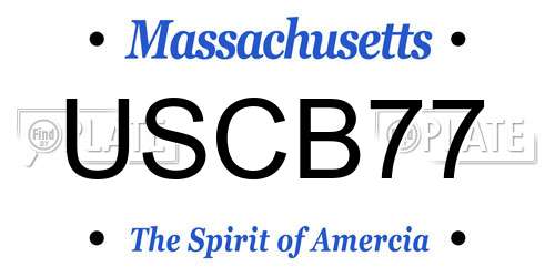 USCB77 Massachusetts License Plate
