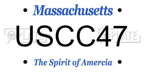 USCC47 Massachusetts License Plate