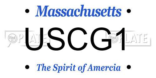 USCG1 Massachusetts License Plate