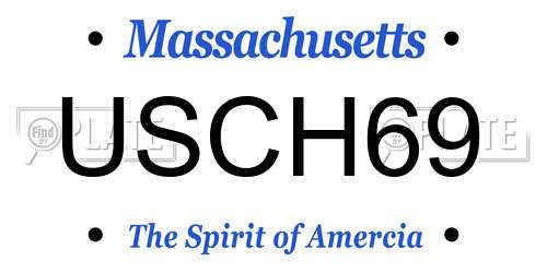 USCH69 Massachusetts License Plate