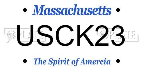 USCK23 Massachusetts License Plate