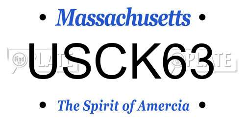 USCK63 Massachusetts License Plate