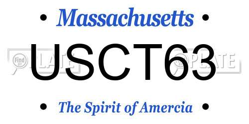 USCT63 Massachusetts License Plate