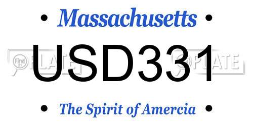 USD331 Massachusetts License Plate