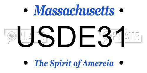USDE31 Massachusetts License Plate