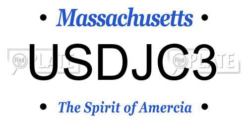 USDJC3 Massachusetts License Plate