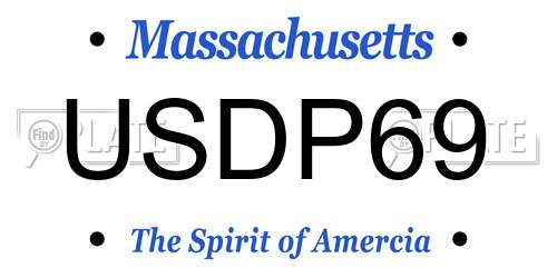 USDP69 Massachusetts License Plate
