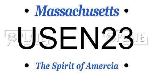 USEN23 Massachusetts License Plate