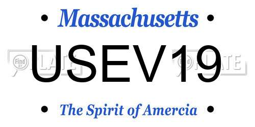 USEV19 Massachusetts License Plate