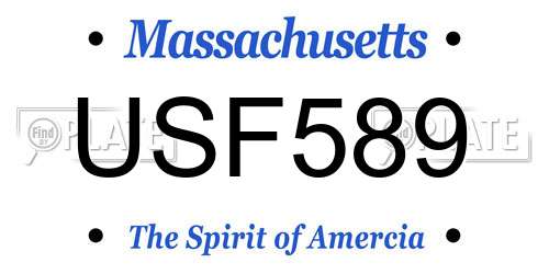 USF589 Massachusetts License Plate