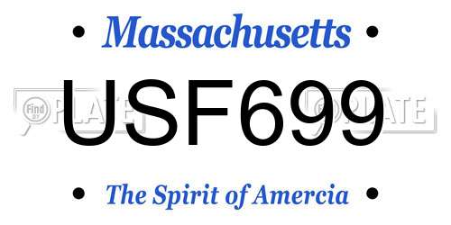 USF699 Massachusetts License Plate
