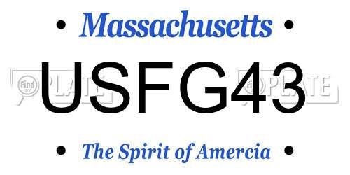 USFG43 Massachusetts License Plate