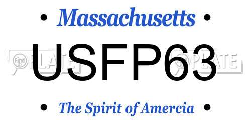 USFP63 Massachusetts License Plate