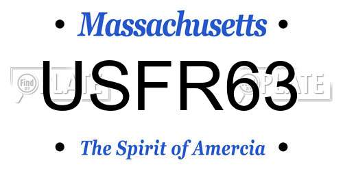 USFR63 Massachusetts License Plate