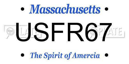 USFR67 Massachusetts License Plate