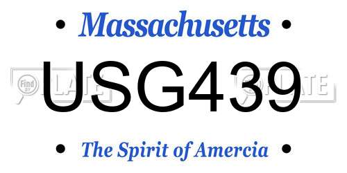 USG439 Massachusetts License Plate