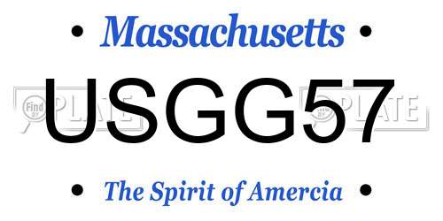 USGG57 Massachusetts License Plate